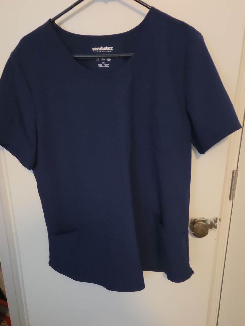 Scrubstar Women's Dark Navy V-Neck Short Sleeve Scrub Top